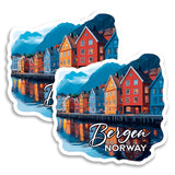 Bergen Norway Magnet 4 Inch 2-Pack Fjord Gateway – Strong Vinyl Decorative Travel Magnets for Fridge Locker Kitchen Office – Cute Fun Aesthetic Cool Durable & Long-Lasting Souvenir ID44999 1