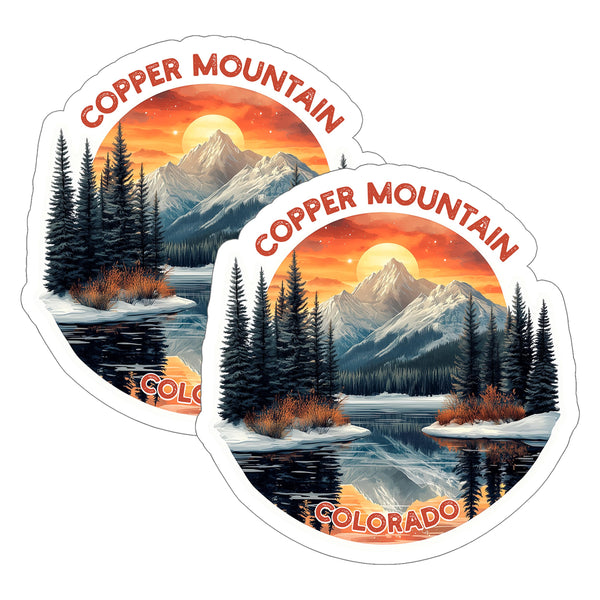 Copper Mountain Colorado Sticker 4 Inch 2-Pack Ski Resort - Waterproof Vinyl Decal for Laptop Water Bottle Car Tumbler - Durable Funny Aesthetic Souvenir Stickers for Adults ID45039