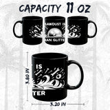 Sawdust is Man Glitter Mug 11oz — Black Ceramic Woodworking Coffee Mug 2