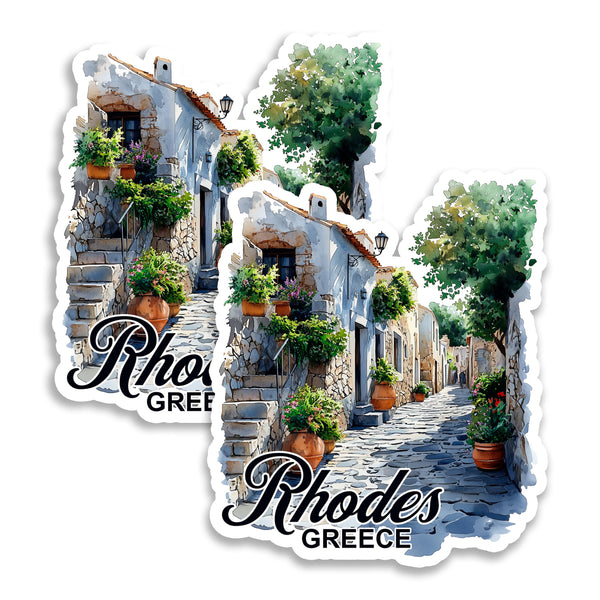 Rhodes Greece Magnet 4 Inch 2-Pack Island Knights – Strong Vinyl Decorative Travel Magnets for Fridge Locker Kitchen Office – Cute Fun Aesthetic Cool Durable & Long-Lasting Souvenir ID44999