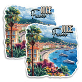 Nice France Magnet 4 Inch 2-Pack French Riviera Beach – Strong Vinyl Decorative Travel Magnets for Fridge Locker Kitchen Office – Cute Fun Aesthetic Cool Durable & Long-Lasting Souvenir ID44999 1
