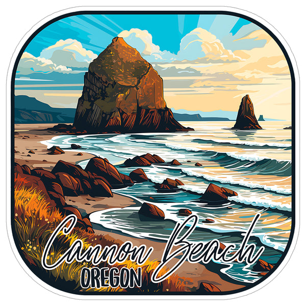 Cannon Beach Oregon Sticker 4 Inch — Waterproof Vinyl Decal Ocean Coastal
