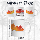 Canada Maple Leaf Canada Coffee Mug 11oz — White Ceramic True North Mug 2