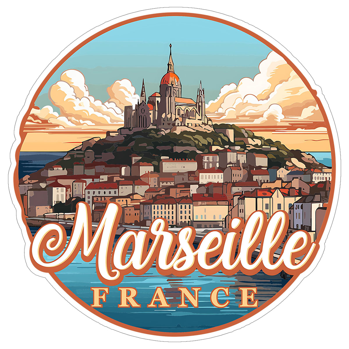 Marseille France Sticker 4 Inch — Waterproof Vinyl Decal City Travel Souvenir