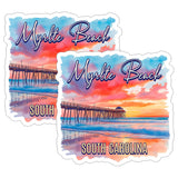 Myrtle Beach South Carolina Sticker 4 Inch 2-Pack - Waterproof Vinyl Decal for Laptop Water Bottle Car Tumbler - Durable Aesthetic Long-Lasting Stickers for Adults ID45039 1