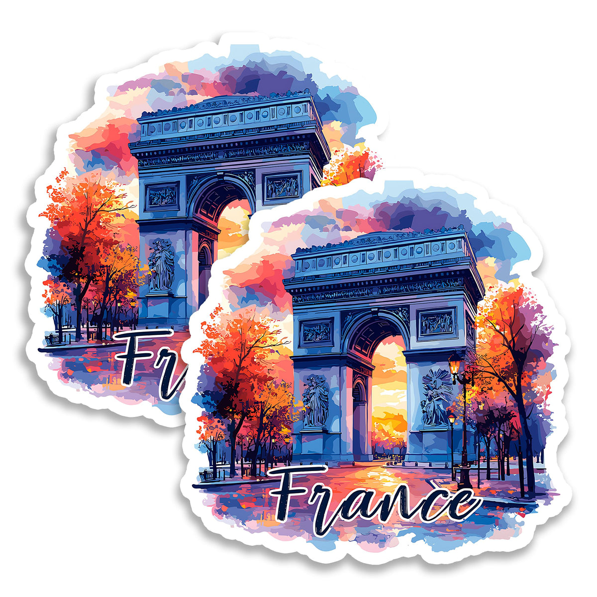 France Magnet 4 Inch 2-Pack Hexagon – Strong Vinyl Decorative Travel Magnets for Fridge Locker Kitchen Office – Cute Fun Aesthetic Cool Durable & Long-Lasting Souvenir ID44999