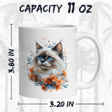 Ragdoll Cat Mug 11oz — White Ceramic Cute Raggie Cat Coffee Mug 2