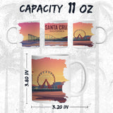 Santa Cruz California Mug 11oz — White Ceramic Surf City Coffee Mug 2