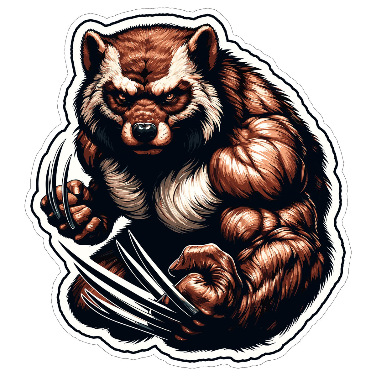 Wolverine Sticker 4 Inch — Waterproof Vinyl Decal Glutton Mustelid Fierce