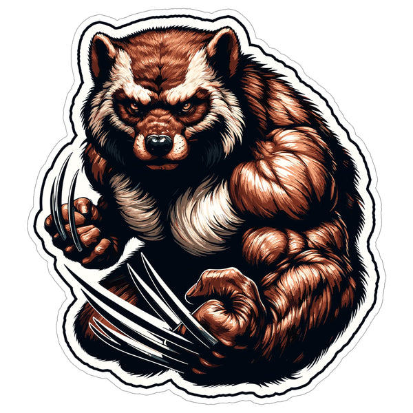 Wolverine Sticker 4 Inch — Waterproof Vinyl Decal Glutton Mustelid Fierce