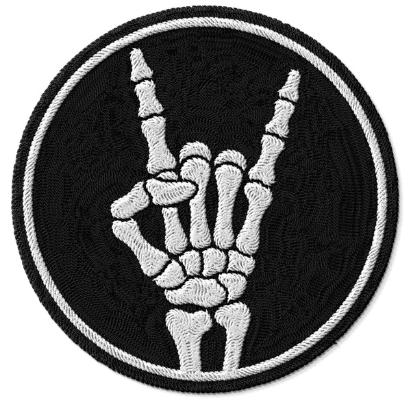Rock On Skeleton Hand Patch — 3