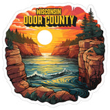 Door County Wisconsin Sticker 4 Inch — Waterproof Vinyl Decal City Travel Souvenir 8