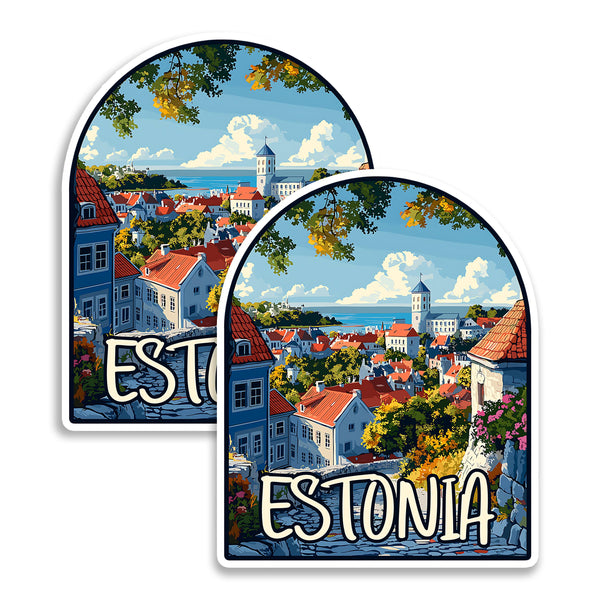 Estonia Fridge Magnet 4 Inch 2-Pack Baltic State – Strong Vinyl Decorative Travel Magnets for Fridge Locker Kitchen Office – Cute Fun Aesthetic Cool Durable & Long-Lasting Souvenir ID44999