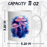 Jellyfish Coffee Mug 11oz — Ceramic Medusa Marine Sealife Gift Mug 2