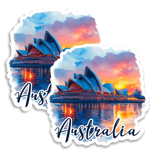 Australia 4 inch vinyl fridge magnet 2-pack, oz down under design, durable kitchen office locker decor