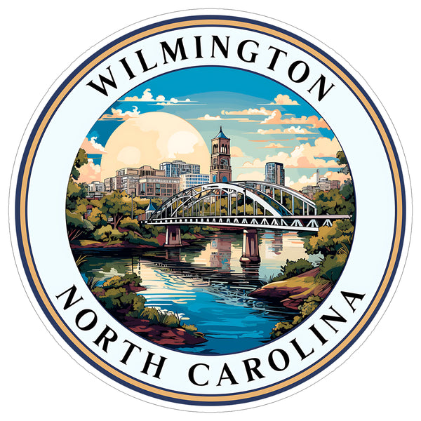 Wilmington North Carolina Sticker 4 Inch Travel Souvenir City Destination - Waterproof Vinyl Decal for Laptop Water Bottle Car Tumbler - Durable Aesthetic Long-Lasting Stickers for Adults ID44990