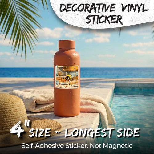 Bee 4 inch waterproof vinyl sticker decal, insect bug entomology design, durable laptop water bottle car tumbler decor