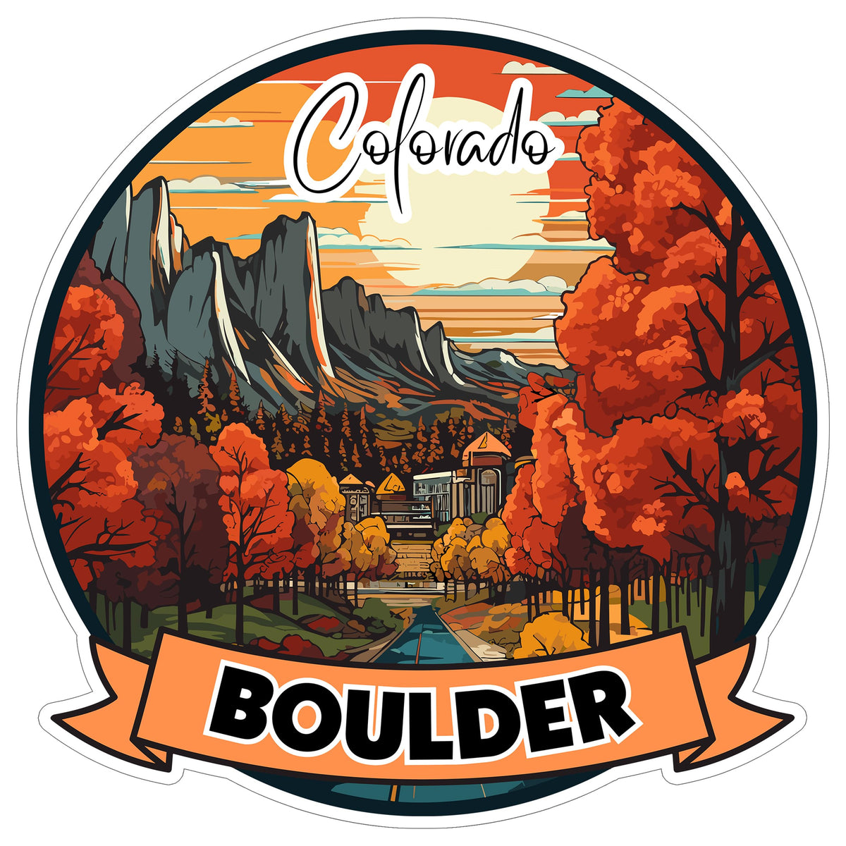 Boulder Colorado Sticker 4 Inch — Waterproof Vinyl Decal City Travel Souvenir