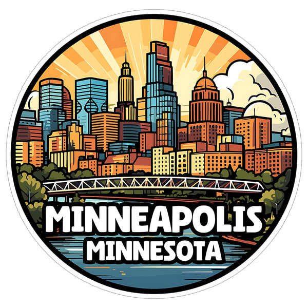 Minneapolis Minnesota Sticker 4 Inch — Waterproof Vinyl Decal City Travel Souvenir