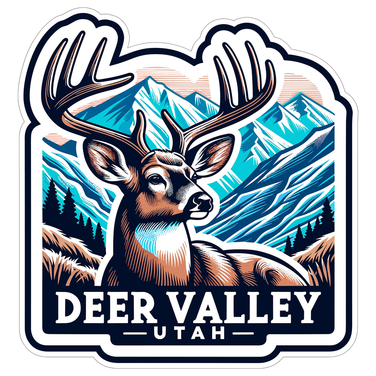Deer Valley Utah Sticker 4 Inch — Waterproof Vinyl Decal Park City Ski Resort Luxury