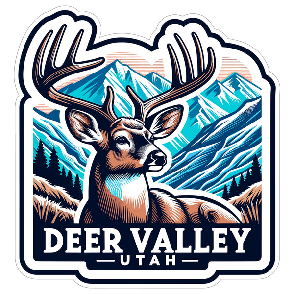 Deer Valley Utah Sticker 4 Inch — Waterproof Vinyl Decal Park City Ski Resort Luxury