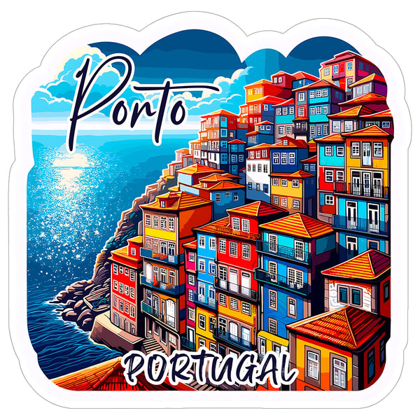 Porto Portugal Sticker 4 Inch City Travel Souvenir Destination - Waterproof Vinyl Decal for Laptop Water Bottle Car Tumbler - Durable Aesthetic Long-Lasting Stickers for Adults ID44990