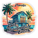 Fort Lauderdale Beach Florida Sticker 4 Inch Ocean Coastal Travel Souvenir - Waterproof Vinyl Decal for Laptop Water Bottle Car Tumbler - Durable Aesthetic Long-Lasting Stickers for Adults ID44990 1