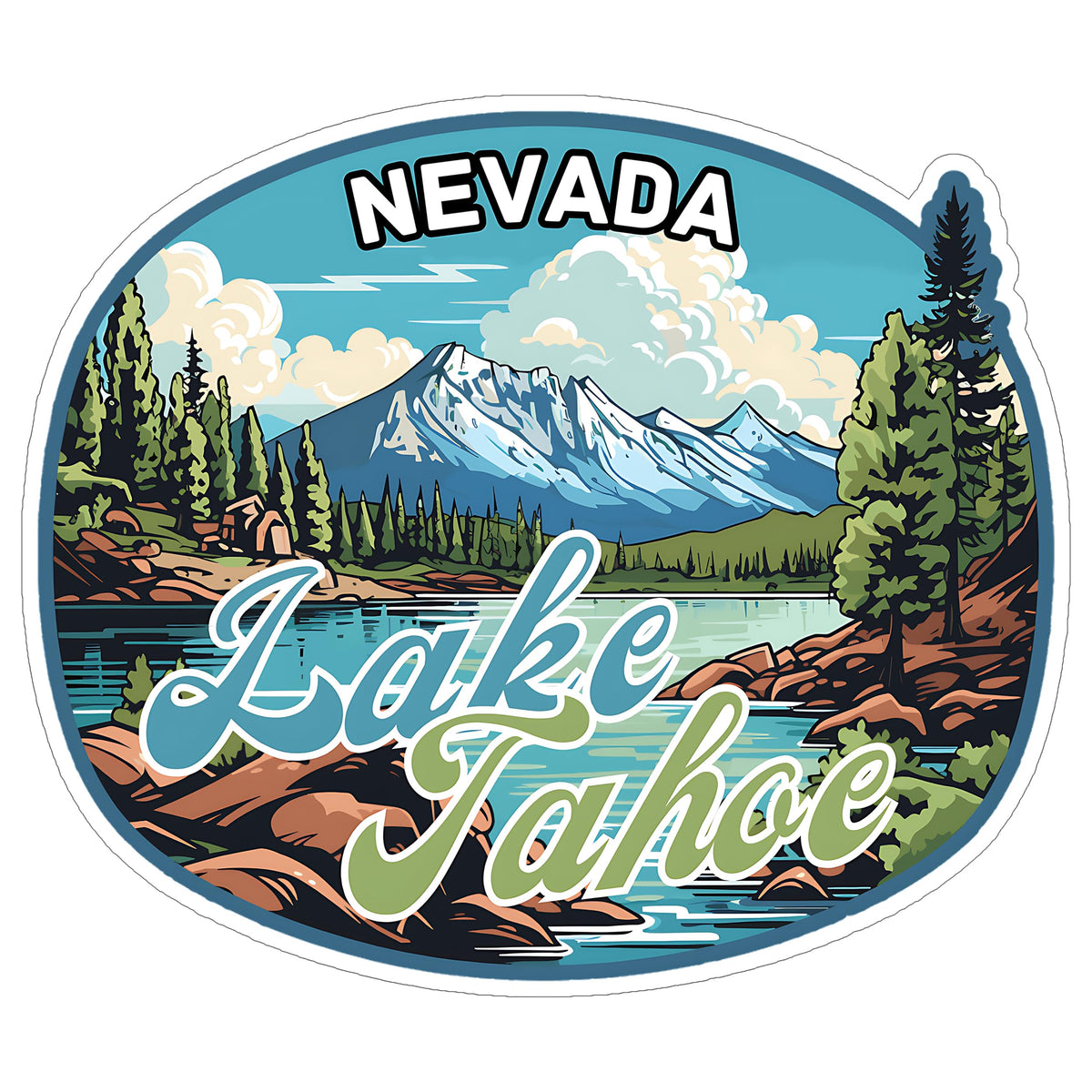 Lake Tahoe Nevada Sticker 4 Inch — Waterproof Vinyl Decal Waterfront Wilderness