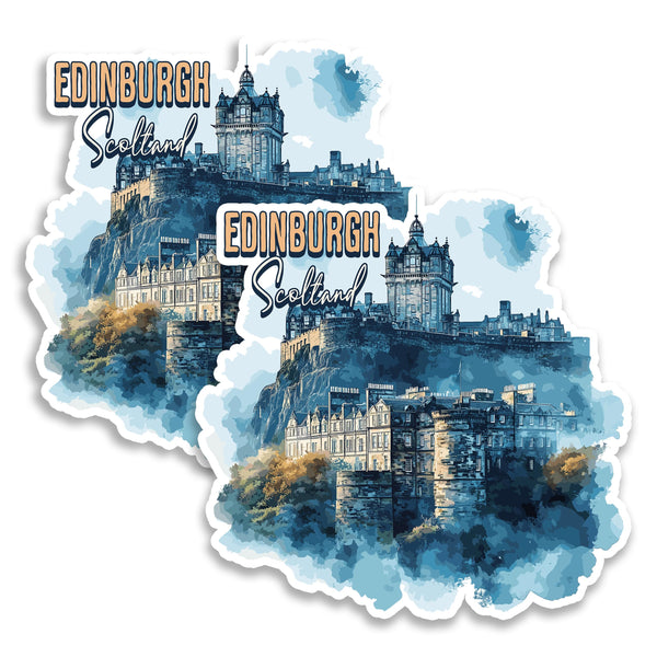 Edinburgh Scotland Magnet 4 Inch 2-Pack Castle Royal Mile – Strong Vinyl Decorative Travel Magnets for Fridge Locker Kitchen Office – Cute Fun Aesthetic Cool Durable & Long-Lasting Souvenir ID44999