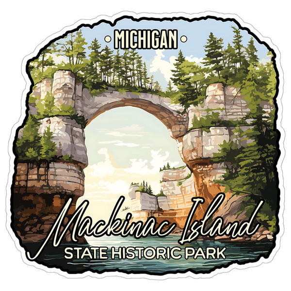 Mackinac Island State Historic Park Michigan Sticker 4 Inch Coastal Beach - Waterproof Vinyl Decal for Laptop Water Bottle Car Tumbler - Durable Aesthetic Long-Lasting Stickers for Adults ID44990