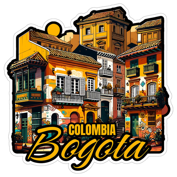 Bogota Colombia Sticker 4 Inch City Travel Souvenir Destination - Waterproof Vinyl Decal for Laptop Water Bottle Car Tumbler - Durable Aesthetic Long-Lasting Stickers for Adults ID44990
