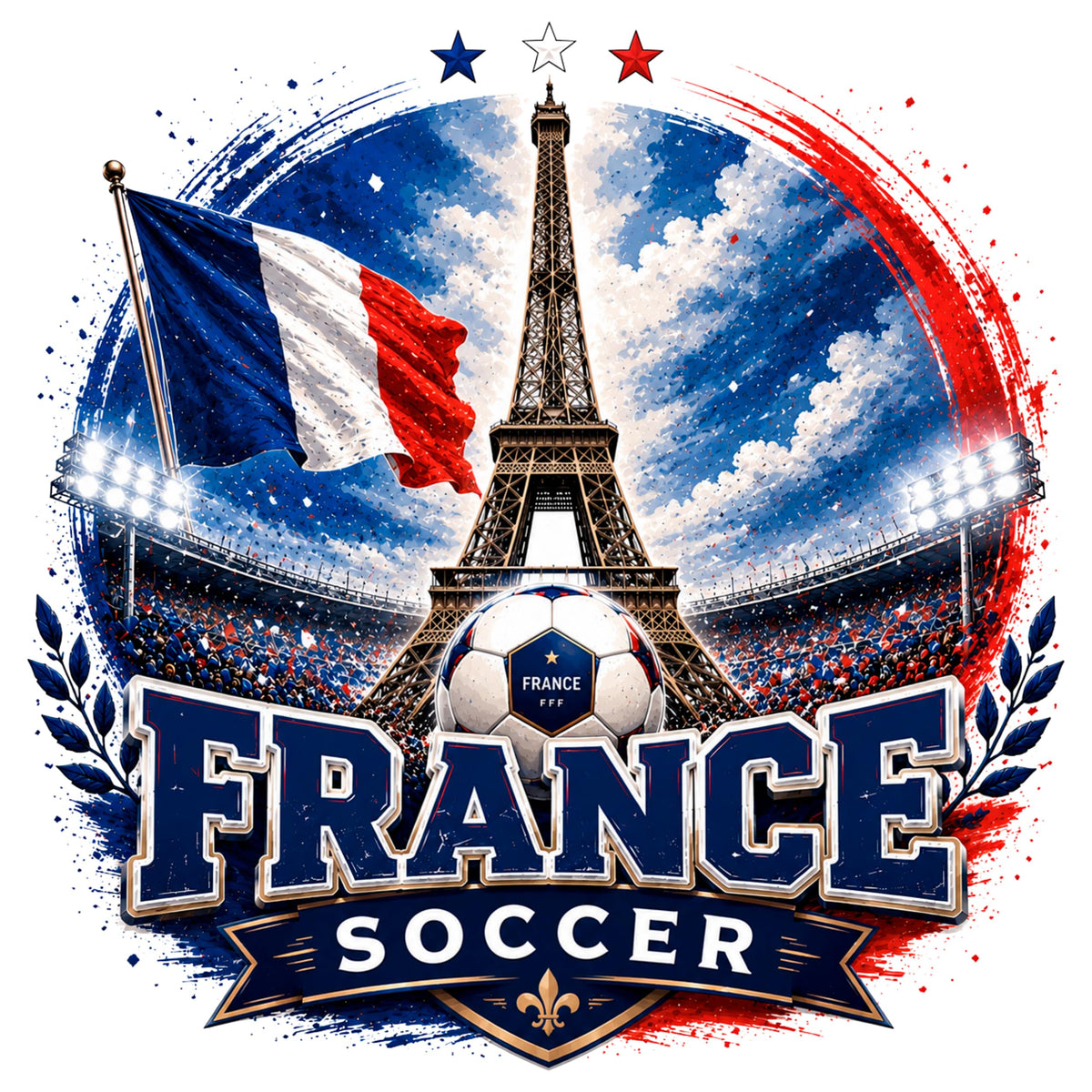 France Soccer Sticker 4 Inch — Waterproof Vinyl Decal