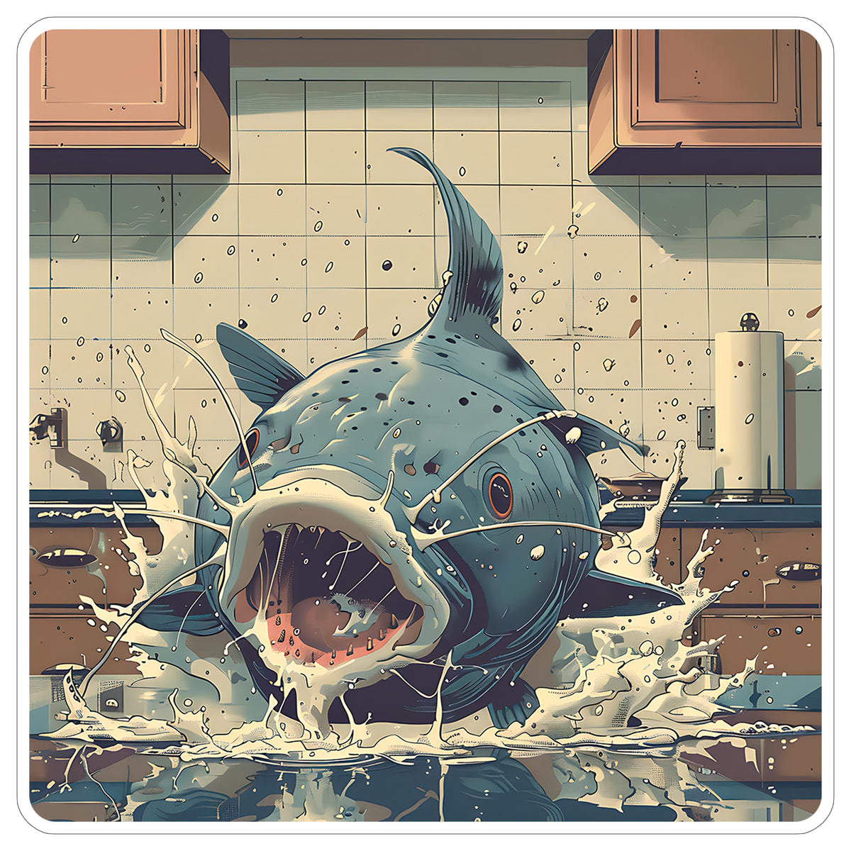 Catfish Sticker 4 Inch — Waterproof Vinyl Decal River Freshwater Whiskered