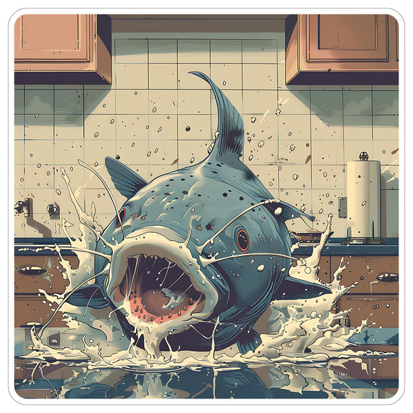 Catfish Sticker 4 Inch — Waterproof Vinyl Decal River Freshwater Whiskered