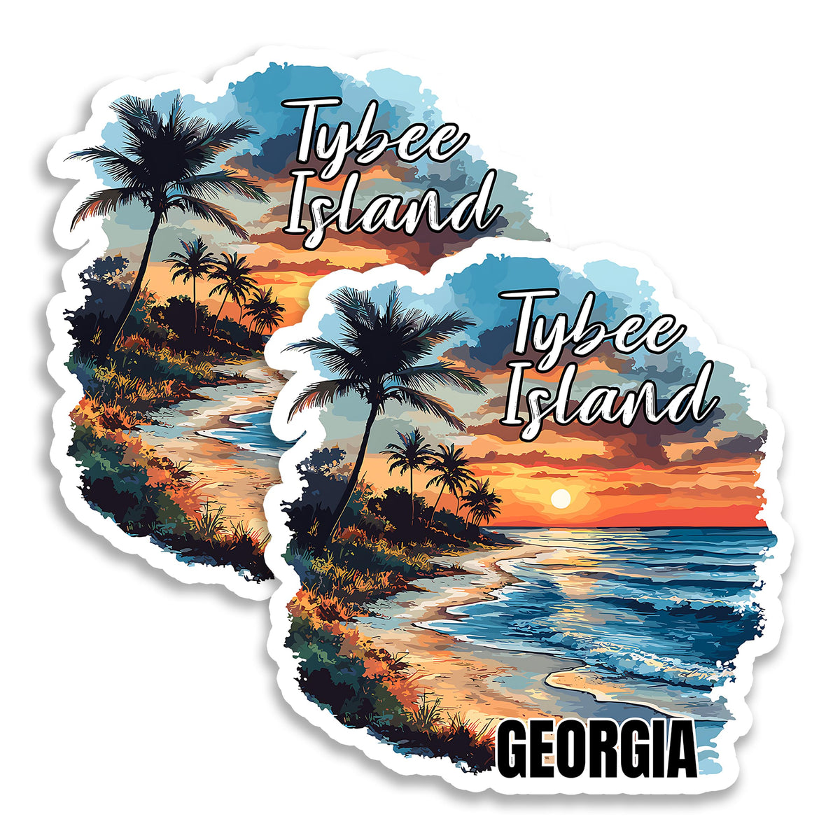Tybee Island Georgia Magnet 2-Pack — 4