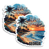 Tybee Island Georgia Magnet 2-Pack — 4