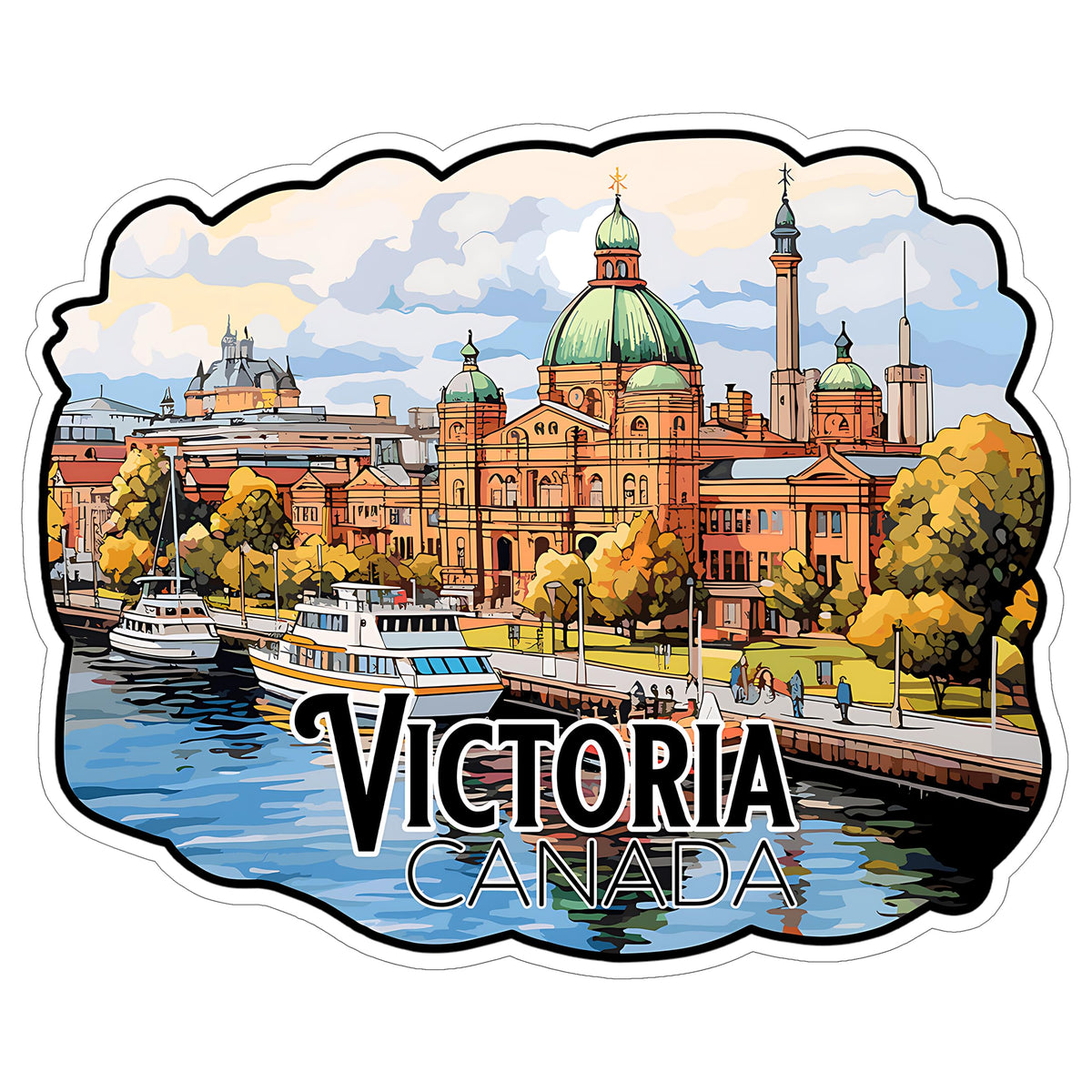 Victoria British Columbia Canada Sticker 4 Inch — Waterproof Vinyl Decal City Travel Souvenir
