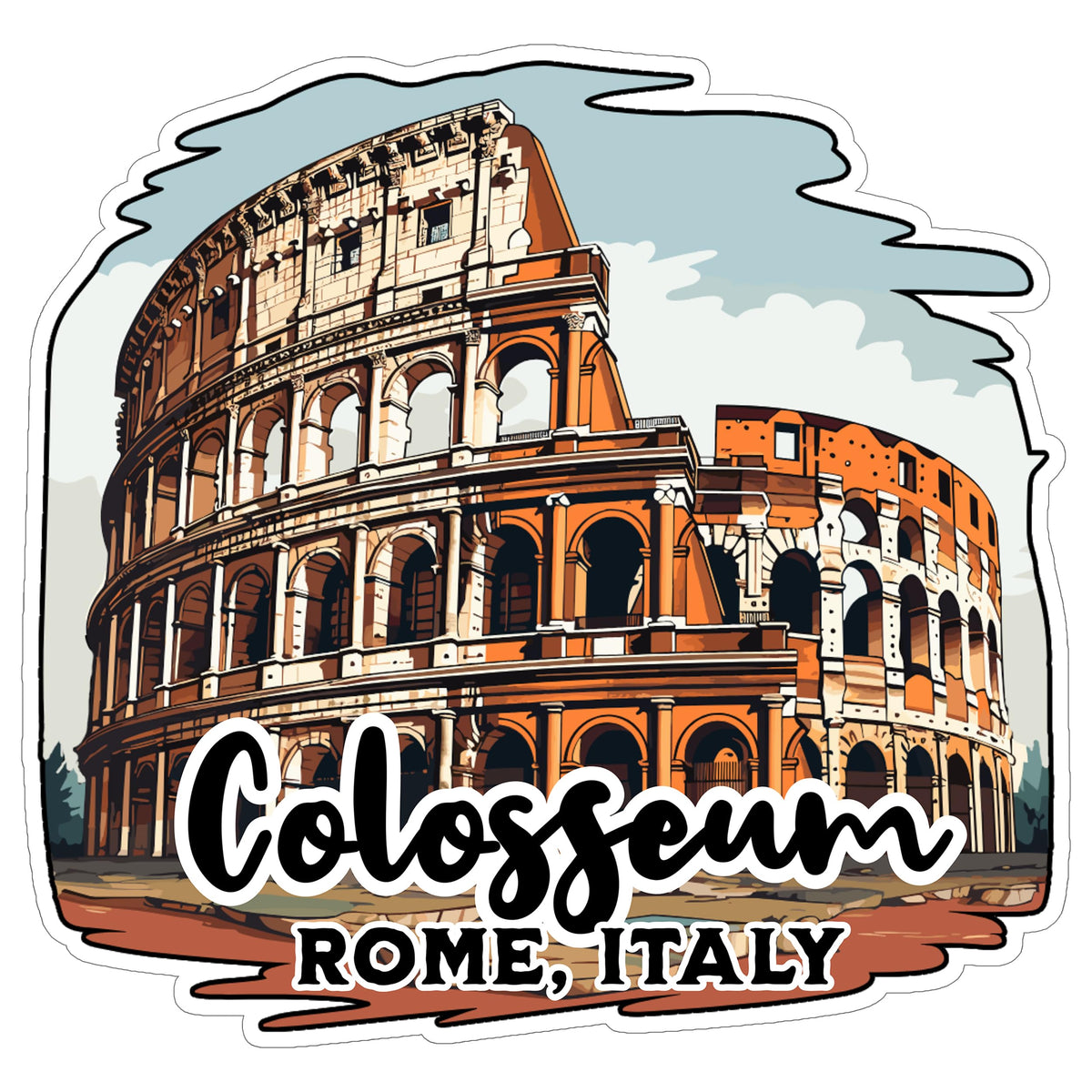 Colosseum Rome Italy Sticker 4 Inch — Waterproof Vinyl Decal City Travel Souvenir
