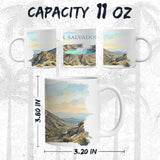 El Salvador Coffee Mug 11oz — White Ceramic Central America Flag Heritage Mug 2