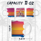 India Coffee Mug 11oz — White Ceramic Land of a Thousand Faces Mug 2