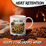 Kansas State Coffee Mug 11oz — White Ceramic Sunflower State Mug 3