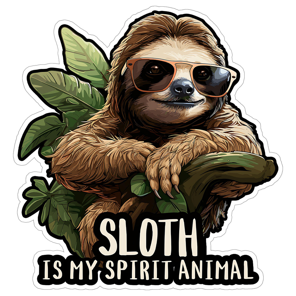 Sloth is My Spirit Animal Sticker 4 Inch — Waterproof Vinyl Decal Lazy Funny Relatable