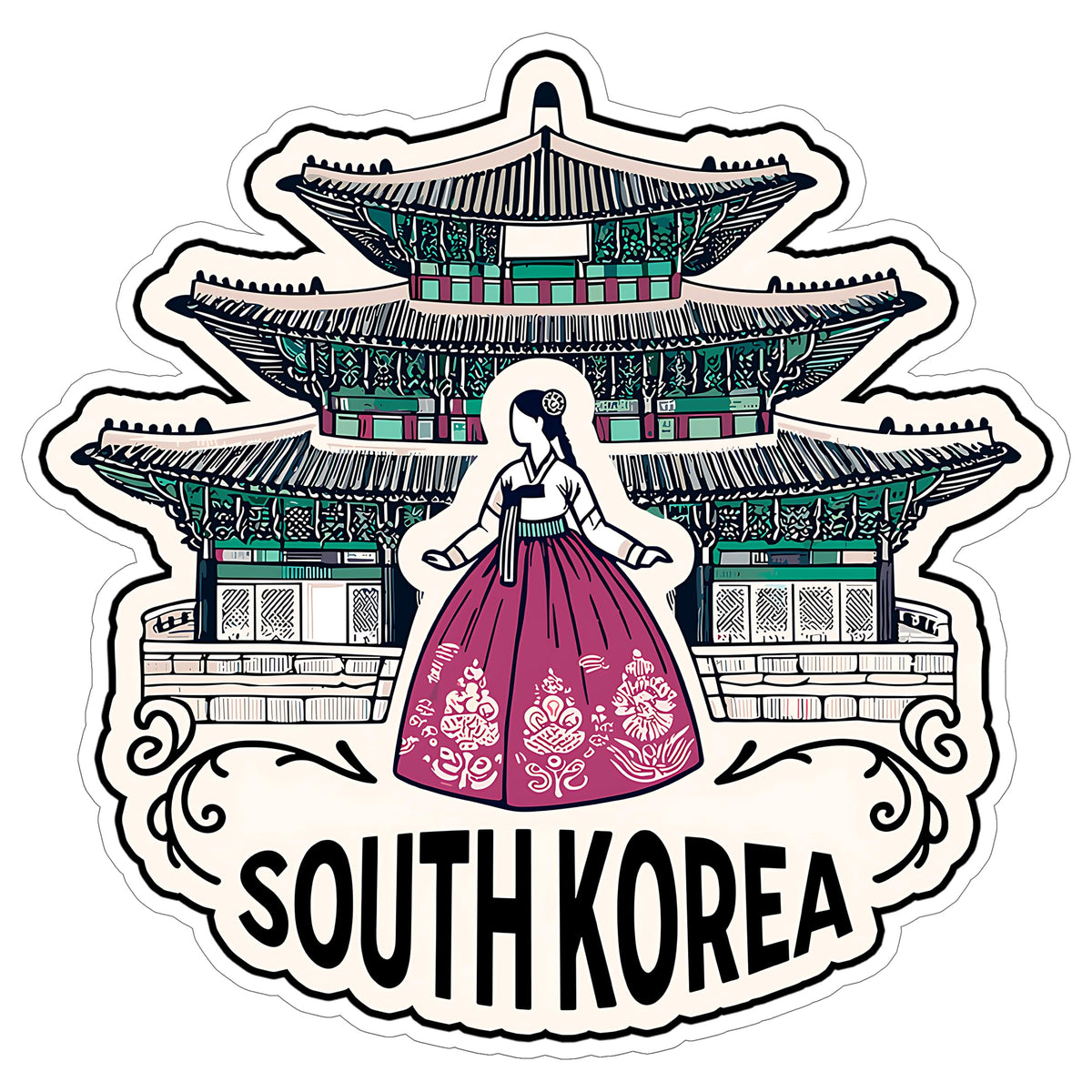 South Korea Sticker 4 Inch — Waterproof Vinyl Decal Travel Souvenir