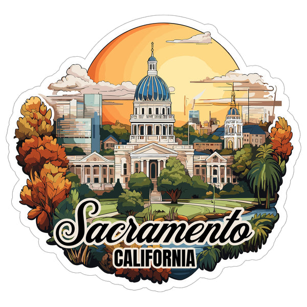 Sacramento California Sticker 4 Inch — Waterproof Vinyl Decal City Travel Souvenir