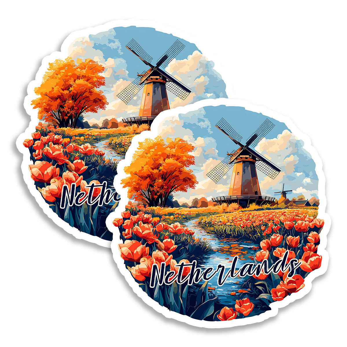 Netherlands Magnet 4 Inch 2-Pack Holland – Strong Vinyl Decorative Travel Magnets for Fridge Locker Kitchen Office – Cute Fun Aesthetic Cool Durable & Long-Lasting Souvenir ID44999