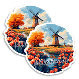 Netherlands Magnet 4 Inch 2-Pack Holland – Strong Vinyl Decorative Travel Magnets for Fridge Locker Kitchen Office – Cute Fun Aesthetic Cool Durable & Long-Lasting Souvenir ID44999 1