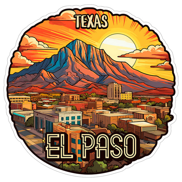 El Paso Texas Sticker 4 Inch — Waterproof Vinyl Decal City Travel Souvenir