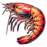 Shrimp Sticker 4 Inch — Waterproof Vinyl Decal Crustacean Seafood Prawn 9