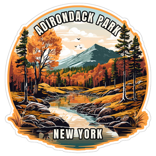 Adirondack Park New York Sticker 4 Inch Travel Souvenir City Destination - Waterproof Vinyl Decal for Laptop Water Bottle Car Tumbler - Durable Aesthetic Long-Lasting Stickers for Adults ID44990