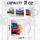 Mind the Gap London Coffee Mug 11oz — White Ceramic London Underground Mug 2